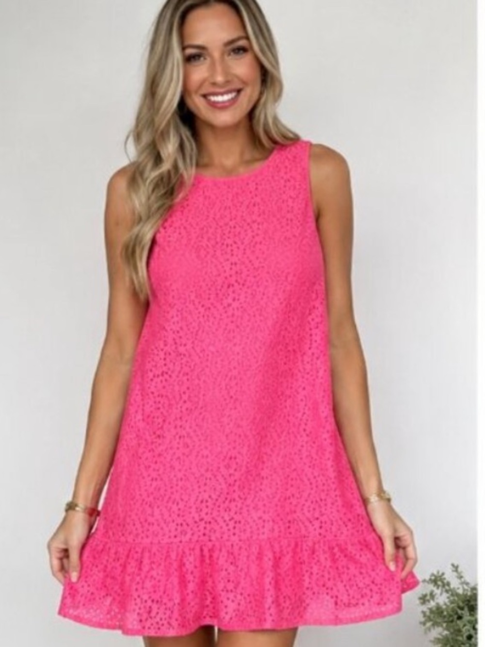 Juicy Couture Floral Lace Ruffle Sleeveless Dress